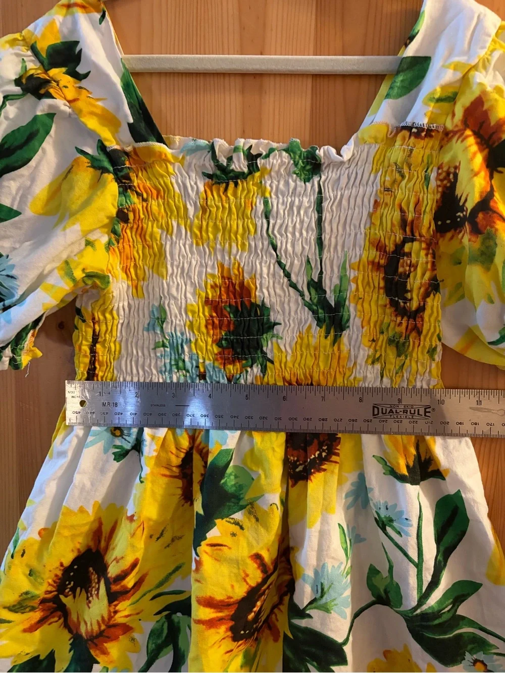 Girls' Yellow Sunflower Smocked Dress